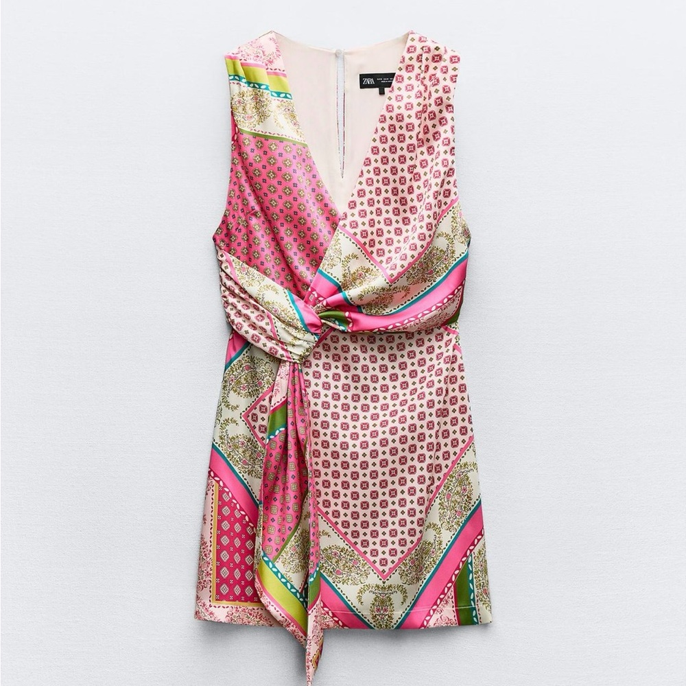 Zara women’s Patchwork Print dress. Size small
